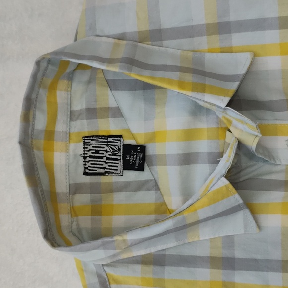 172. Volcom Plaid Button Down Shirt | Color: Dust Blue - Picture 8 of 9